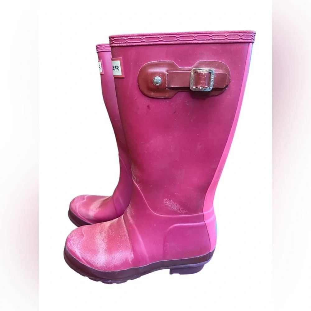 Hunter Kids Original Rain Boot Size 2 Pink Magenta Waterproof Wellies Outdoor